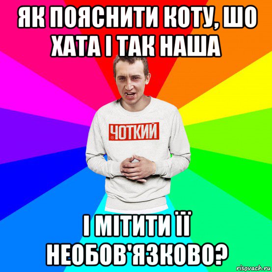 як пояснити коту, шо хата і так наша і мітити її необов'язково?, Мем Чоткий