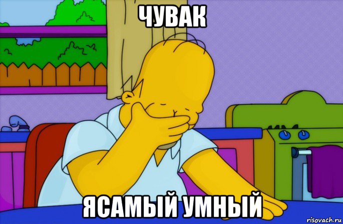 чувак ясамый умный, Мем Homer simpson facepalm