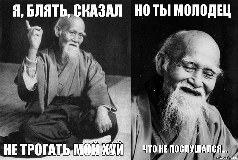 Я, блять, сказал не трогать мой хуй Но ты молодец Что не послушался..., Комикс Мудрец-монах (4 зоны)