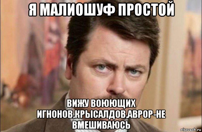 я малиошуф простой вижу воюющих игнонов,крысалдов,аврор-не вмешиваюсь, Мем  Я человек простой