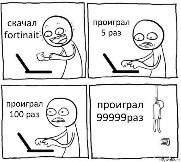 скачал fortinait проиграл 5 раз проиграл 100 раз проиграл 99999раз, Комикс интернет убивает