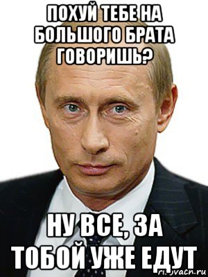 похуй тебе на большого брата говоришь? ну все, за тобой уже едут, Мем Путин