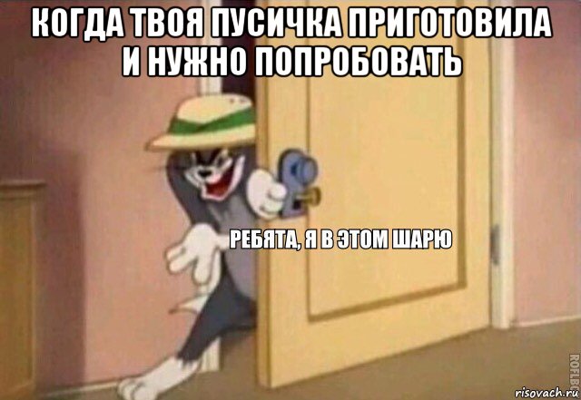 когда твоя пусичка приготовила и нужно попробовать , Мем    Ребята я в этом шарю