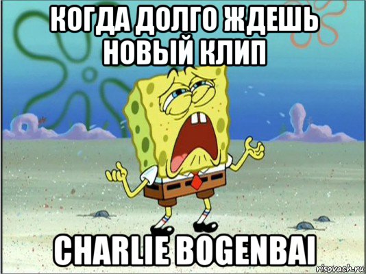 когда долго ждешь новый клип charlie bogenbai, Мем Спанч Боб плачет