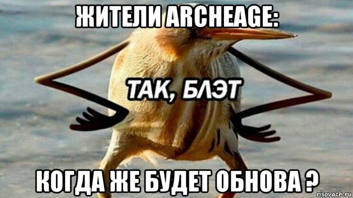 жители archeage: когда же будет обнова ?, Мем  Так блэт