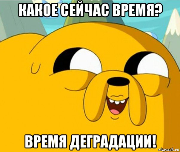 какое сейчас время? время деградации!, Мем  Adventure time