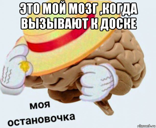 это мой мозг ,когда вызывают к доске , Мем   Моя остановочка мозг