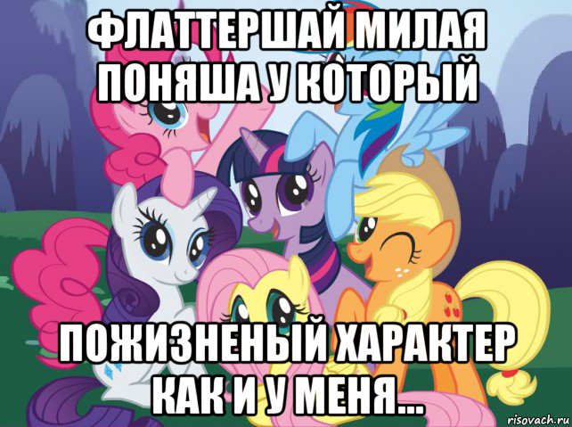 флаттершай милая поняша у который пожизненый характер как и у меня..., Мем My little pony