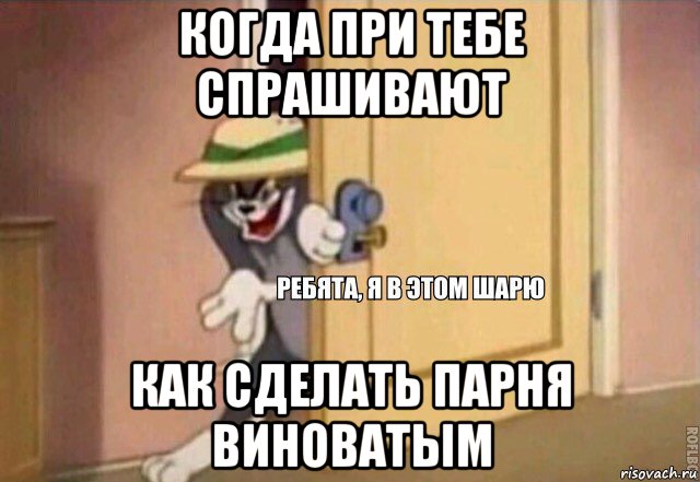 когда при тебе спрашивают как сделать парня виноватым, Мем    Ребята я в этом шарю