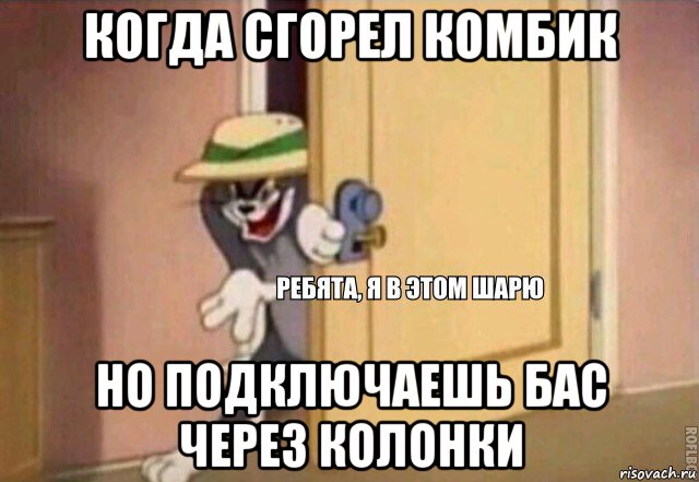 когда сгорел комбик но подключаешь бас через колонки, Мем    Ребята я в этом шарю