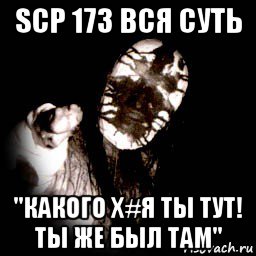 scp 173 вся суть "какого х#я ты тут! ты же был там"