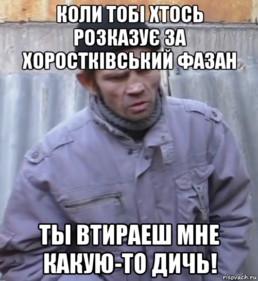 коли тобі хтось розказує за хоростківський фазан ты втираеш мне какую-то дичь!, Мем  Ты втираешь мне какую то дичь