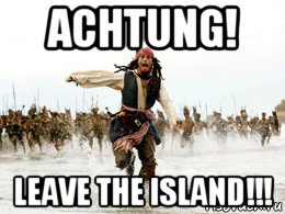 achtung! leave the island!!!, Мем Джек воробей