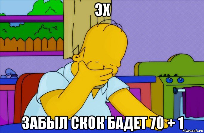 эх забыл скок бадет 70 + 1, Мем Homer simpson facepalm