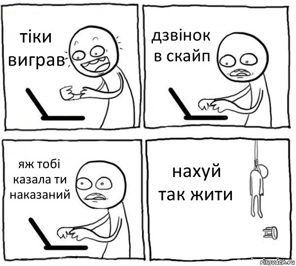 тіки виграв дзвінок в скайп яж тобі казала ти наказаний нахуй так жити, Комикс интернет убивает