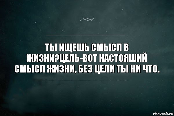 Ты ищешь смысл в жизни?Цель-вот настояший смысл жизни, без цели ты ни что., Комикс Игра Слов