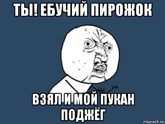 ты! ебучий пирожок взял и мой пукан поджёг, Мем Ну почему