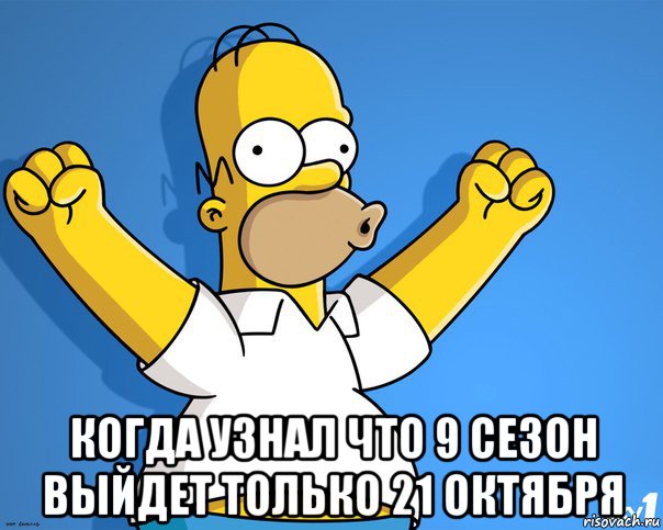  когда узнал что 9 сезон выйдет только 21 октября, Мем    Гомер