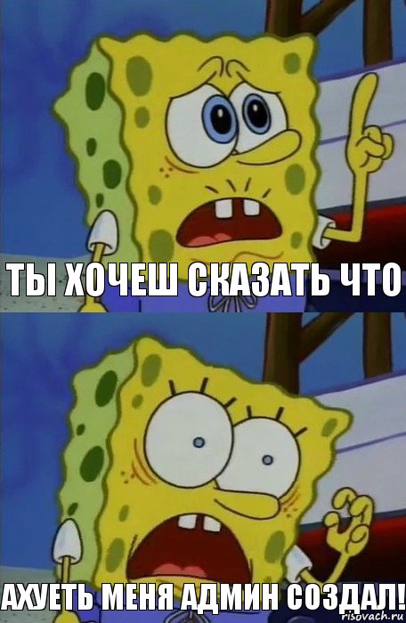 Ты хочеш сказать что АХУЕТЬ МЕНЯ АДМИН СОЗДАЛ!, Комикс    Губка Боб в шоке