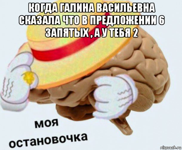 когда галина васильевна сказала что в предложении 6 запятых , а у тебя 2 , Мем   Моя остановочка мозг