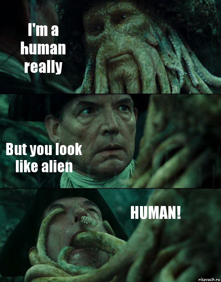 I'm a human really But you look like alien HUMAN!, Комикс Пираты Карибского моря
