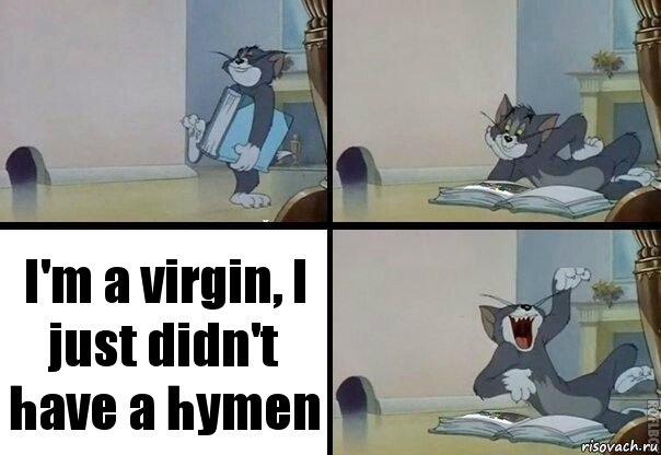 I'm a virgin, I just didn't have a hymen, Комикс  том прочитал в книге