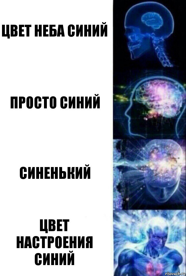 Цвет неба синий Просто синий Синенький ЦВЕТ НАСТРОЕНИЯ СИНИЙ, Комикс  Сверхразум