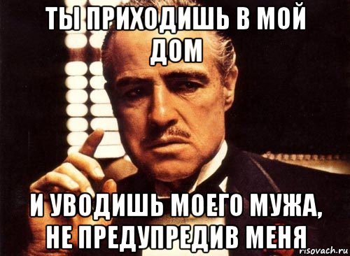 ты приходишь в мой дом и уводишь моего мужа, не предупредив меня, Мем крестный отец