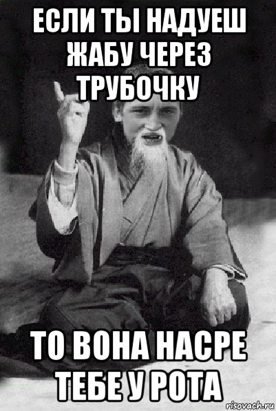 если ты надуеш жабу через трубочку то вона насре тебе у рота, Мем Мудрий паца