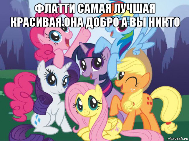 флатти самая лучшая красивая она добро а вы никто , Мем My little pony