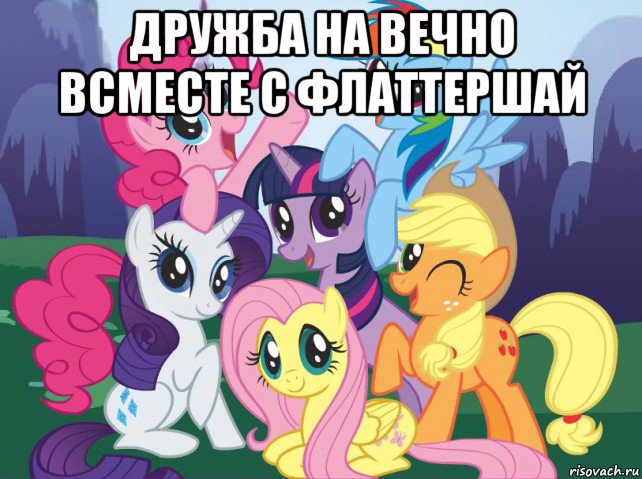 дружба на вечно всместе с флаттершай , Мем My little pony