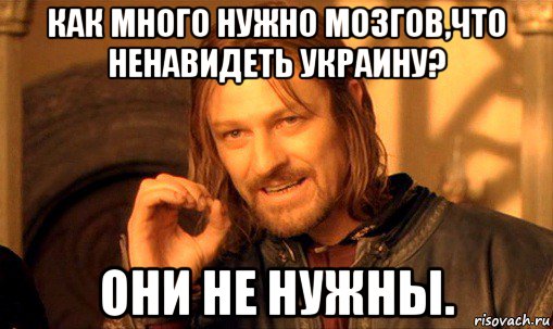 как много нужно мозгов,что ненавидеть украину? они не нужны., Мем Нельзя просто так взять и (Боромир мем)