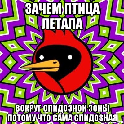 зачем птица летала вокруг спидозной зоны потому что сама спидозная, Мем Омская птица