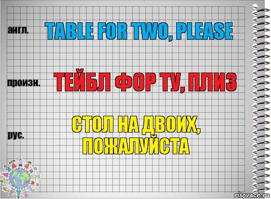 Table for two, please Тейбл фор ту, плиз стол на двоих, пожалуйста, Комикс  Перевод с английского