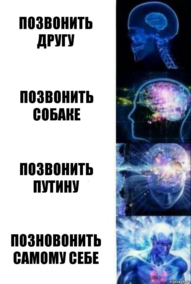 Позвонить другу Позвонить собаке Позвонить путину Позновонить самому себе, Комикс  Сверхразум