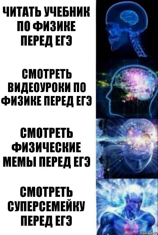 Читать учебник по физике перед ЕГЭ Смотреть видеоуроки по физике перед ЕГЭ Смотреть физические мемы перед ЕГЭ Смотреть суперсемейку перед ЕГЭ, Комикс  Сверхразум