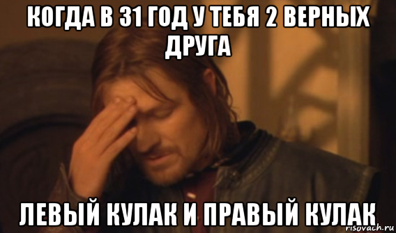 когда в 31 год у тебя 2 верных друга левый кулак и правый кулак, Мем Закрывает лицо