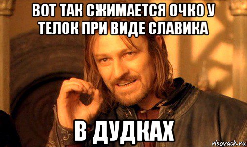 вот так сжимается очко у телок при виде славика в дудках, Мем Нельзя просто так взять и (Боромир мем)