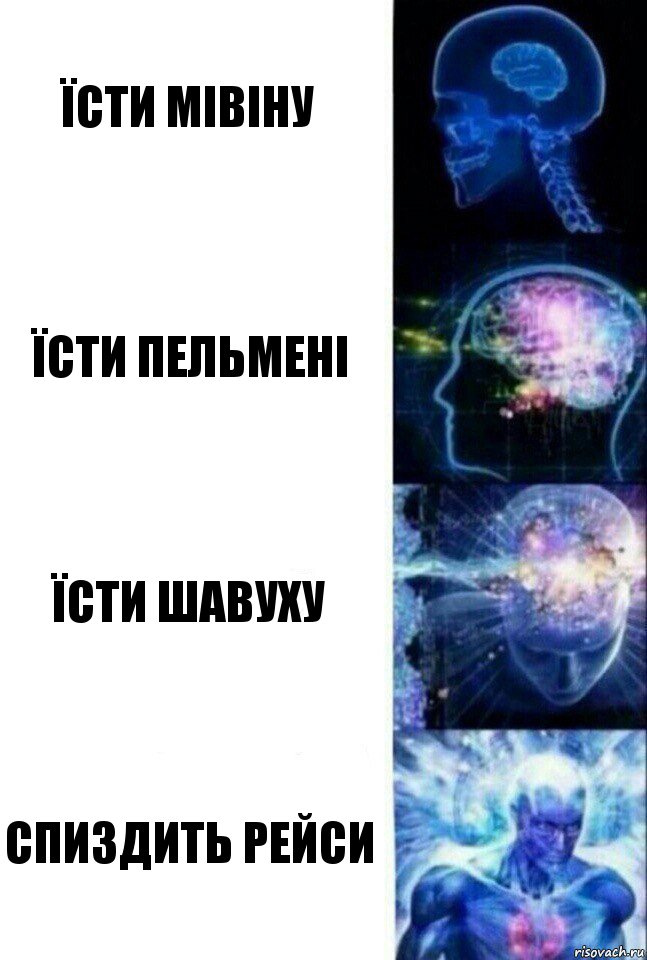 Їсти мівіну Їсти пельмені Їсти шавуху Спиздить рейси, Комикс  Сверхразум