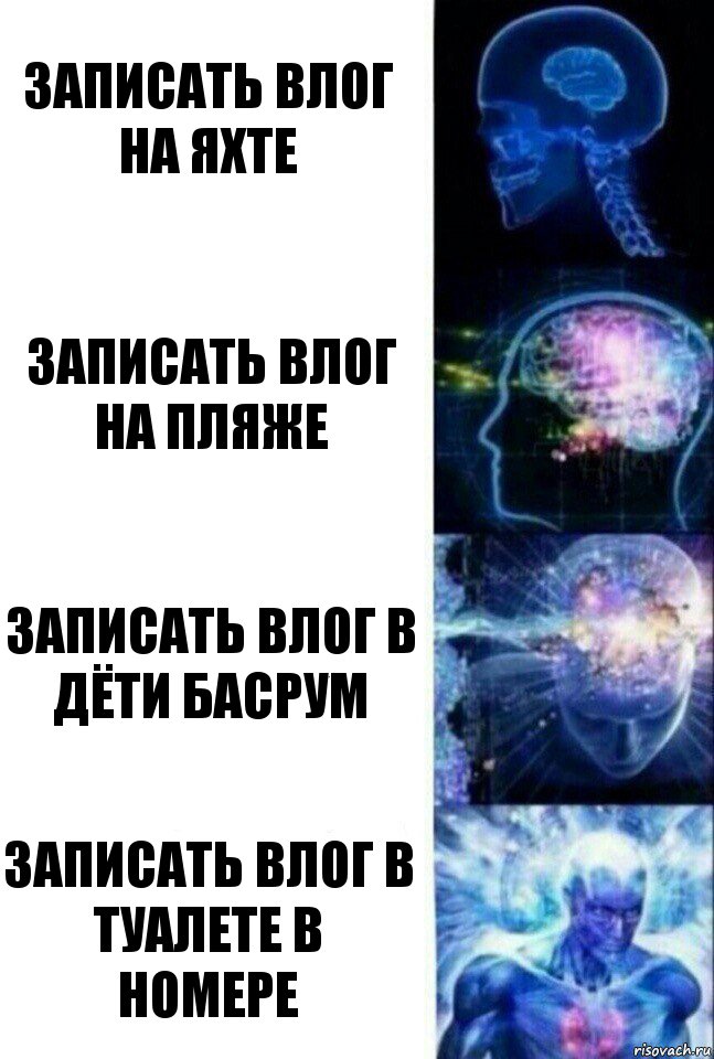 Записать влог на яхте Записать влог на пляже Записать влог в дёти басрум Записать влог в туалете в номере, Комикс  Сверхразум