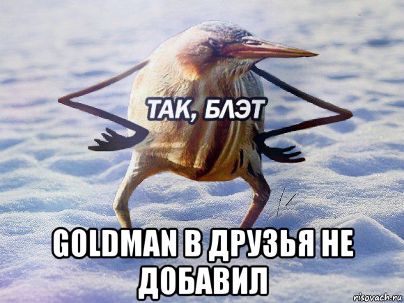  goldman в друзья не добавил, Мем  Так блэт птица с руками