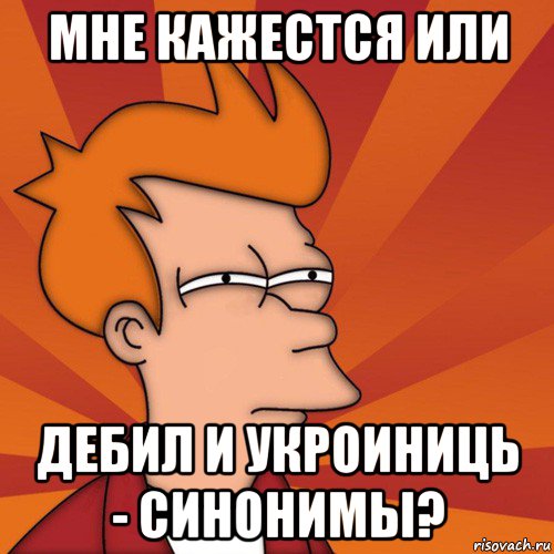 мне кажестся или дебил и укроиниць - синонимы?, Мем Мне кажется или (Фрай Футурама)