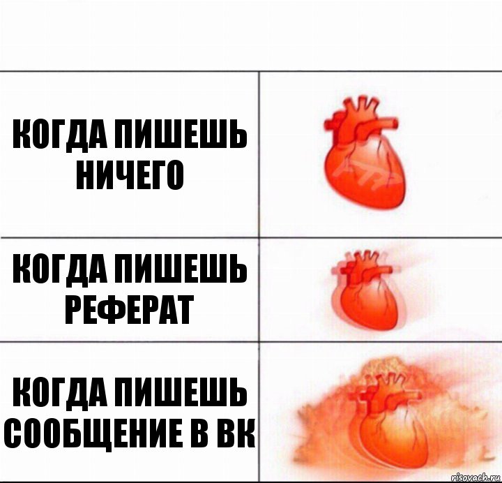 когда пишешь ничего когда пишешь реферат когда пишешь сообщение в вк, Комикс  Расширяюшее сердце