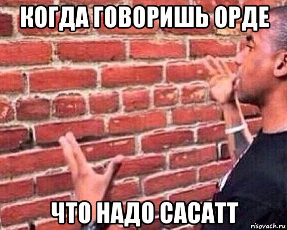 когда говоришь орде что надо сасатт, Мем разговор со стеной