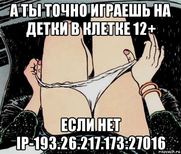 а ты точно играешь на детки в клетке 12+ если нет ip-193.26.217.173:27016, Мем А ты точно