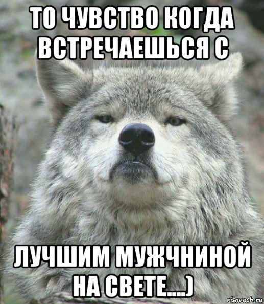 то чувство когда встречаешься с лучшим мужчниной на свете....), Мем    Гордый волк