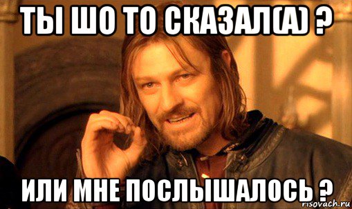 ты шо то сказал(а) ? или мне послышалось ?, Мем Нельзя просто так взять и (Боромир мем)