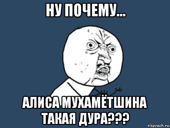 ну почему... алиса мухамётшина такая дура???, Мем Ну почему