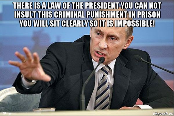 there is a law of the president you can not insult this criminal punishment in prison you will sit clearly so it is impossible! 