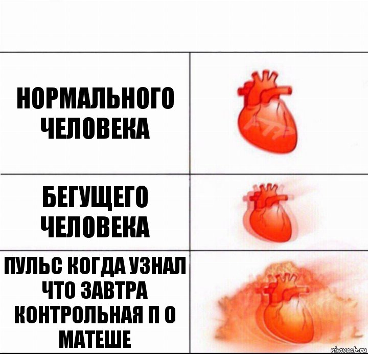 Нормального человека Бегущего человека Пульс когда узнал что завтра контрольная п о матеше, Комикс  Расширяюшее сердце